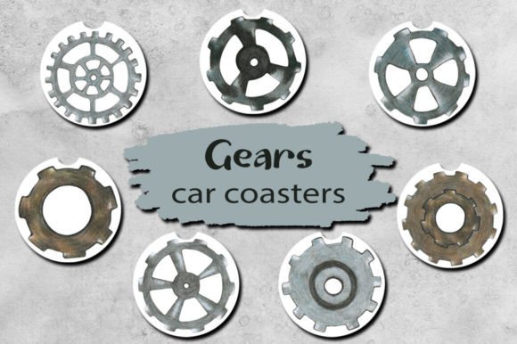 Download Gears Car Coaster Sublimation Designs - Sublimation design Collection