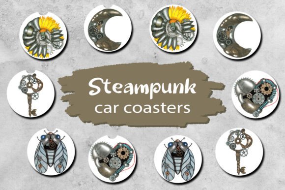 Download Steampunk Car Coaster Sublimation Design - Sublimation design Collection