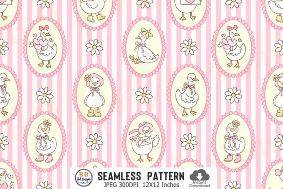 Download Pink Silly Goose Pattern Seamless Stripe - Pattern seamless Collection