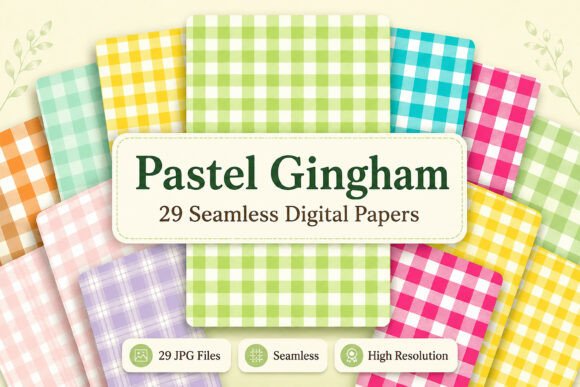 Download Pastel Gingham Pattern Seamless Set - Pattern seamless Collection