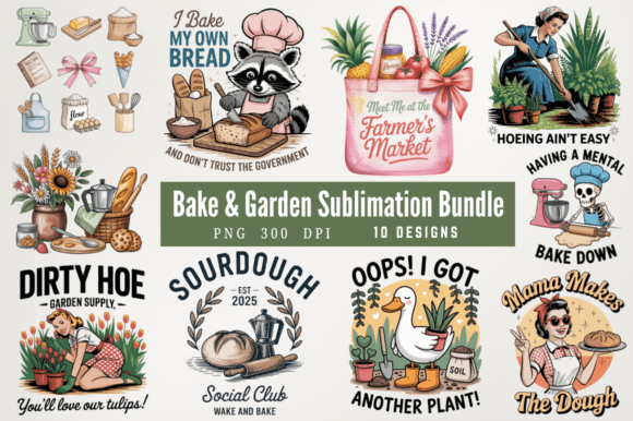 Download Bake &amp; Garden Sublimation Designs Bundle - Sublimation design Collection