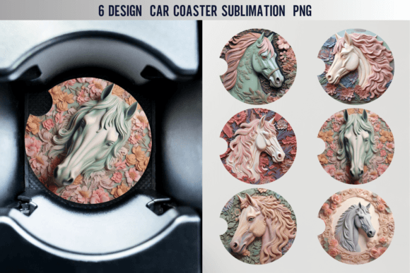 Download Horse Car Coaster Sublimation Designs - Sublimation design Collection