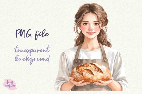 Download Baker Girl Bread PNG Sublimation Design - Sublimation design Collection