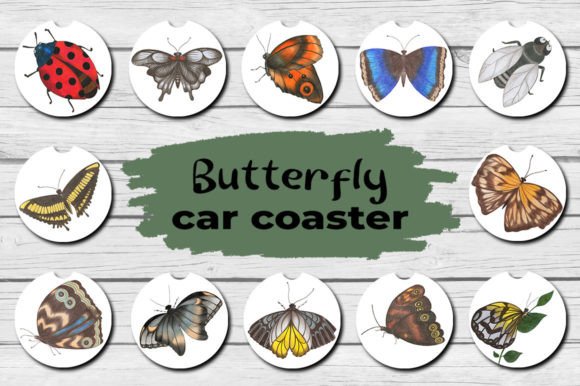 Download Butterfly Car Coaster Sublimation Design - Sublimation design Collection
