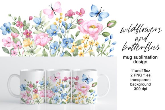 Download Mug Sublimation Design with Wildflowers - Sublimation design Collection