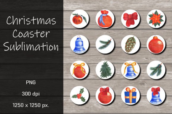 Download Christmas Coaster Sublimation Designs - Sublimation design Collection