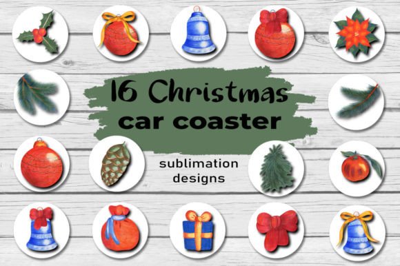 Download Christmas Car Coaster Sublimation Design - Sublimation design Collection
