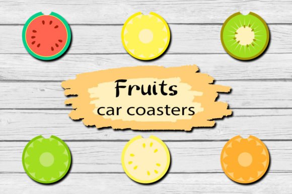 Download Fruits Car Coaster Sublimation Designs - Sublimation design Collection