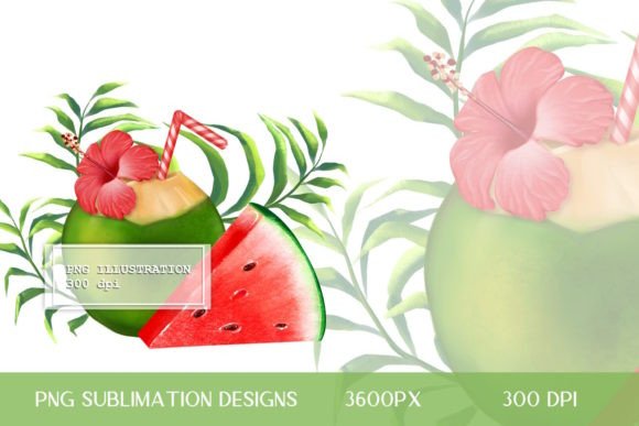Download Coconut Cocktail PNG Sublimation Design - Sublimation design Collection