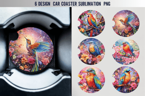 Download Bird Car Coaster Sublimation Designs - Sublimation design Collection