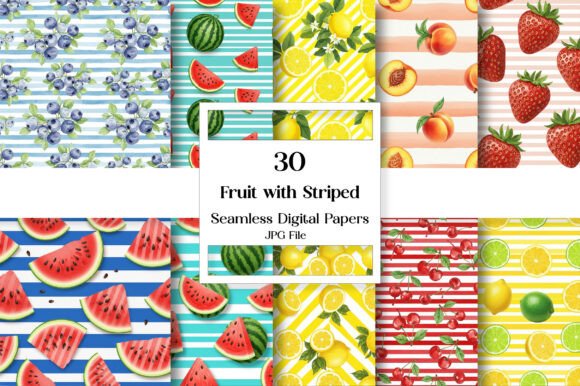 Download Fruit with Striped Pattern Seamless - Pattern seamless Collection