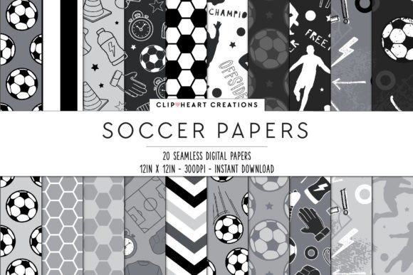 Download Black Soccer Pattern Seamless Digital Pa - Premium Resources