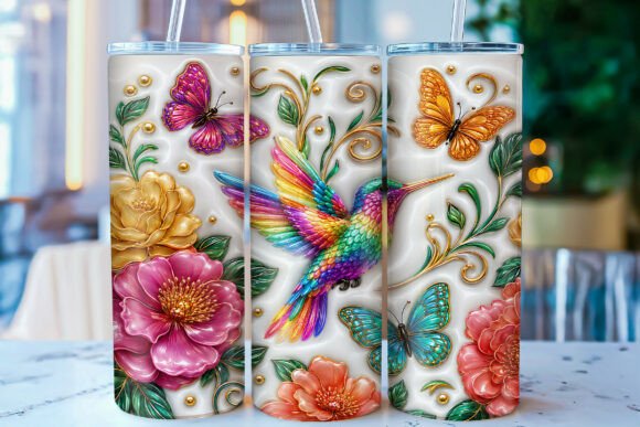 Download Vibrant Hummingbird Floral Tumbler Wrap - Premium Bundle