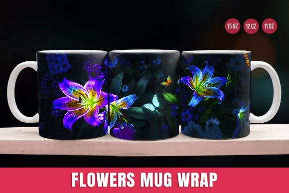 Download Flowers Mug Wrap Sublimation Designs - Sublimation design Collection