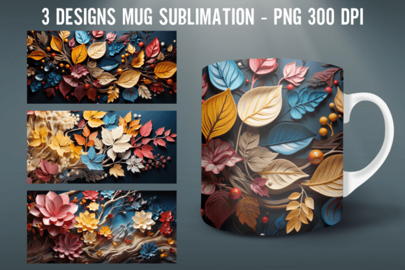 Download Leaf Mug Wrap Sublimation Designs - Sublimation design Collection