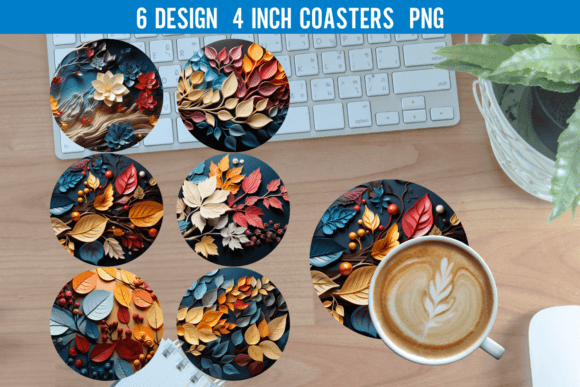 Download Leaf Round Coaster Sublimation Designs - Sublimation design Collection