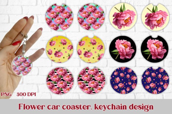 Download Flower Car Coaster Sublimation Design - Sublimation design Collection