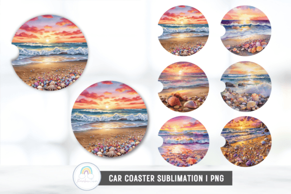 Download Beach Car Coaster Sublimation Designs - Sublimation design Collection