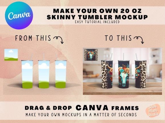 Download Frames for CANVA - Skinny Tumbler Mockup - Skinny tumbler Collection