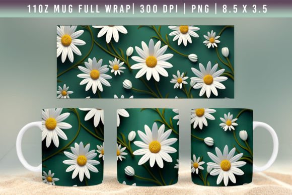 Download 3D Flower Mug Wrap, Sublimation Designs - Sublimation design Collection