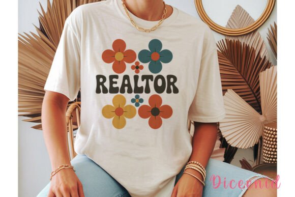 Download Realtor Retro Floral Sublimation Design - Sublimation design Collection