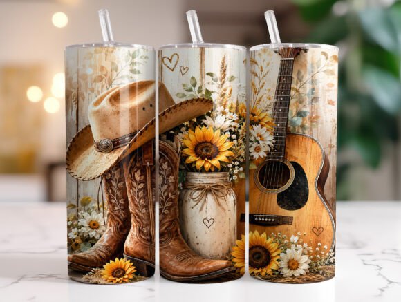 Download Rustic Western Floral Tumbler Wrap - Floral tumbler wrap Collection